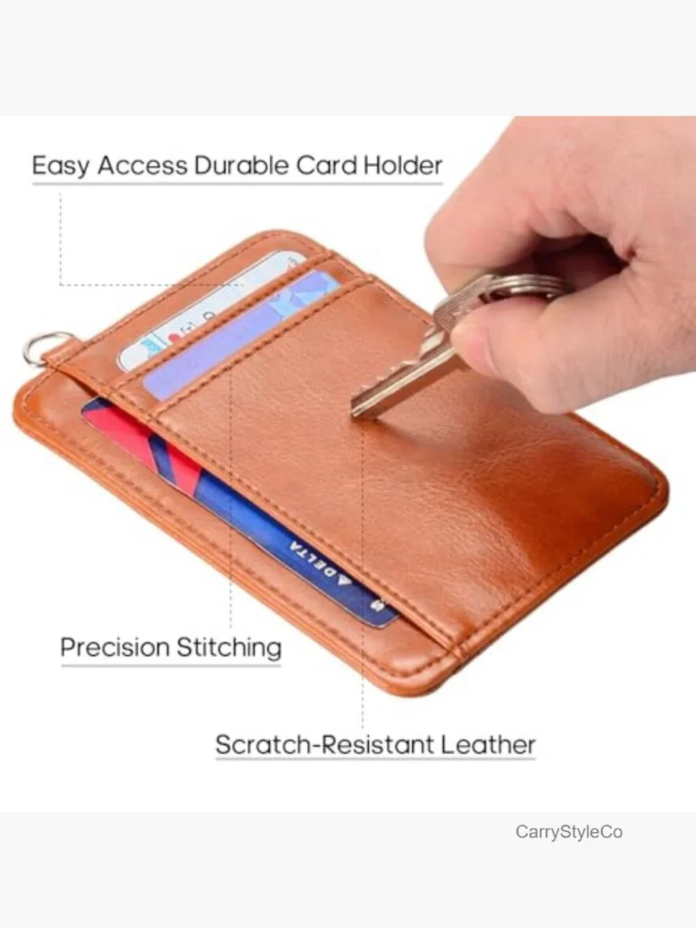 RFID Blocking Wristlet Wallet with Card Slots and Key Ring